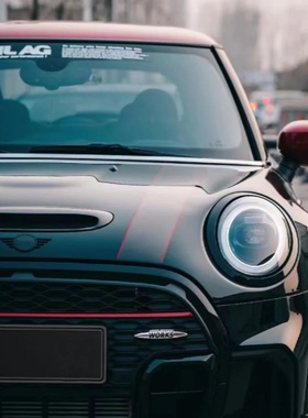 适用于MlNl迷你AG改装英文多字款前挡压头贴纸车身贴后侧窗拉花