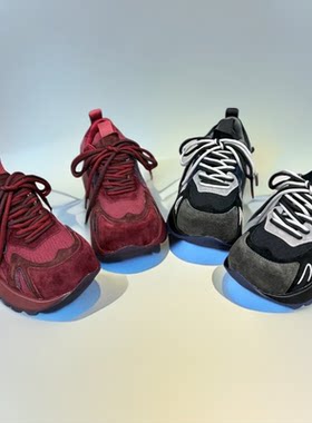 2025新款秋季复古增高色男女厚底轮胎鞋百搭ins风软底潮老爹鞋