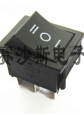 KCD4船型开关 翘板电源按钮 3档6脚黑色不带灯 16A 250V 31x25mm