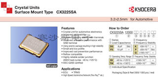 CX3225SA21948DOPRZA1 3225 无源贴片晶振 汽车级 21.948717MHZ