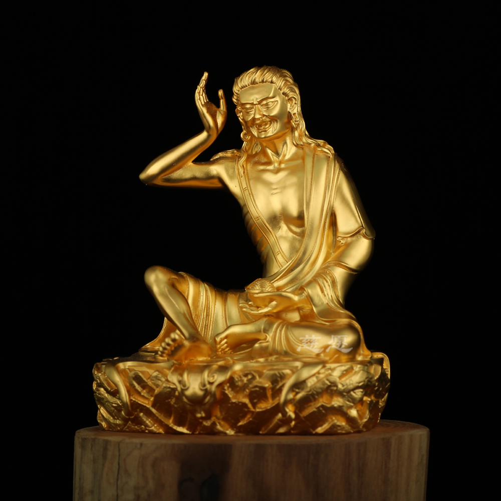 噶举派密宗米拉日巴纯铜摆件佛像