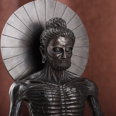 纯铜苦行释迦牟尼佛像家居摆件