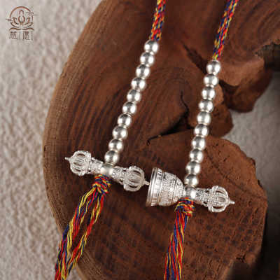 纯银五股九股计数器铃杵车轮珠