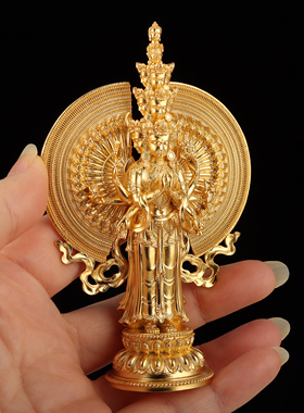 纯银千手观音摆件家居供奉佛像