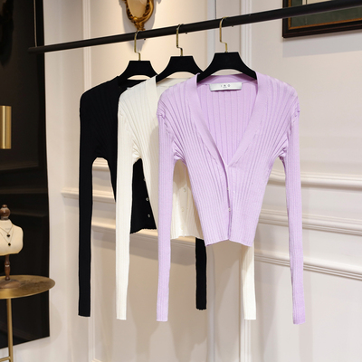 IROV领修身羊毛薄内搭针织开衫