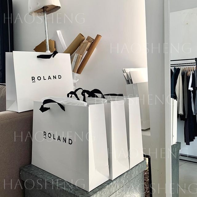 手提袋纸袋定制专业豪华白卡礼品纸袋，带您自己的LOGO购物纸袋包