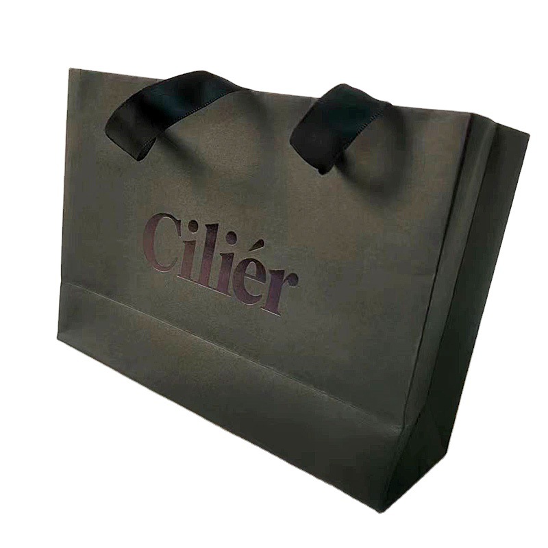 手提袋纸袋定制优质设计师印花LOGO购物礼品包装纸袋丝带腰带包装