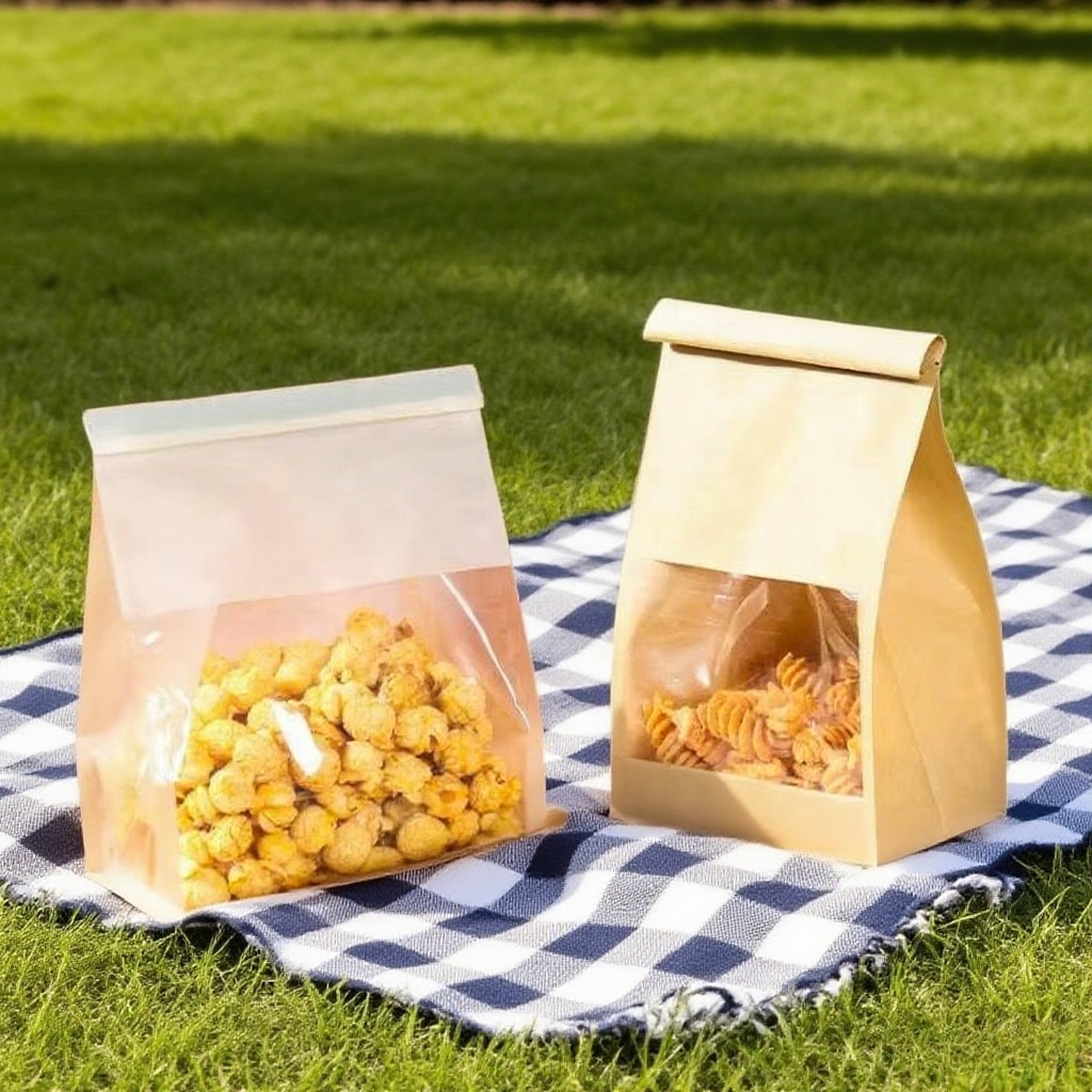 手提袋纸袋定制透明窗口棉纸烘焙袋，适用于烘焙饼干和糕点包