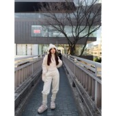 高品棉混纺 拉绒内里 可拆卸帽外套 chillax博主卫衣套装 休闲裤