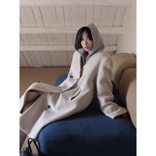 Alpaca 进口BABY羊驼毛 AE私服无领大衣 特殊工艺 肌理感極简外套