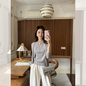 短袖 miu高知少女 开衫 老钱桑蚕丝羊毛针织系列 上衣 浅缪一下