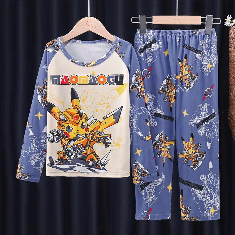 儿童睡衣春秋长袖家居服卡通套装