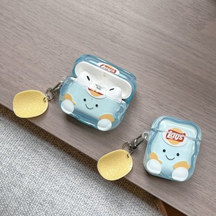 ins趣味可爱蓝色薯片airpodspro3保护套airpod4适用苹果pro2耳机壳二代无线蓝牙第三代3代airpodpro四代5五代