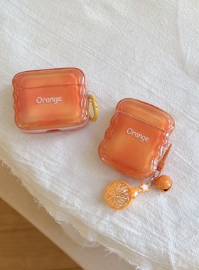 超火星羽橙色适用airpods4保护壳airpodspro3保护套新款苹果耳机保护壳pro2耳机套女款二三4代耳机壳高级感潮