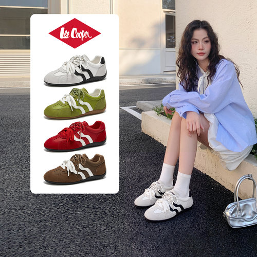 LeeCooper官方正品红色德训鞋女