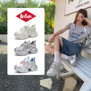 LeeCooper鞋子老爹鞋女2026新款夏季网面透气厚底增高休闲运动鞋