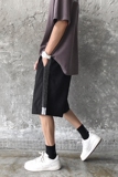 K709-P20夏季男士宽松侧边条纹五分裤港风休闲百搭沙滩裤，男装休闲裤，电商B369（原A024）