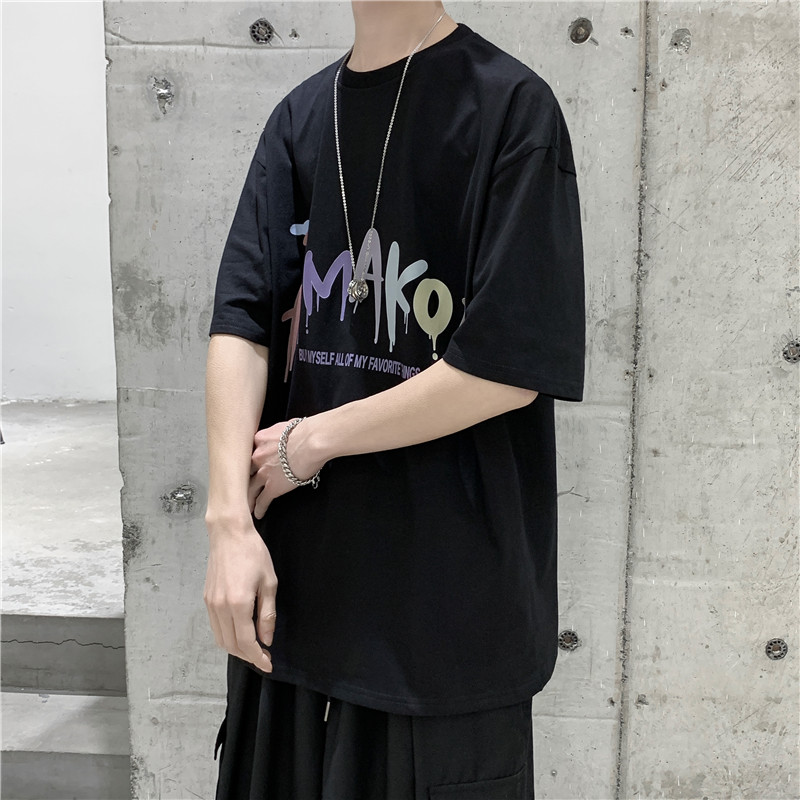 T108短句夏季男士个性印花圆领短袖T恤休闲纯棉体恤,男装T恤,电商B369（原A024）