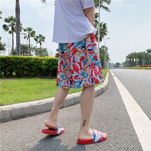     夏季眼冰丝短裤男士宽松运动卡通五分裤图片
