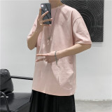 T100短句夏季新款短袖男士宽松半袖圆领纯棉体恤，男装T恤，电商B369（原A024）