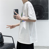 T106短句夏季新款印花短袖男宽松潮流半袖纯棉T恤，男装T恤，电商B369（原A024）