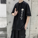 T111短句夏季新款潮流印花短袖男士休闲百搭半袖体恤，男装T恤，电商B369（原A024）