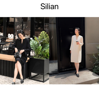 Silian｜小黑裙｜日本抗皱醋酸｜随性松弛感显瘦懒人OP空气连衣裙