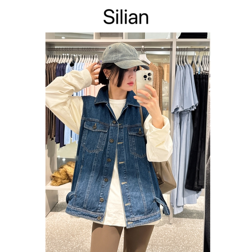Silian｜CE酷帅女孩｜牛仔马甲｜丹宁马夹｜进口棉麻｜叠穿背心