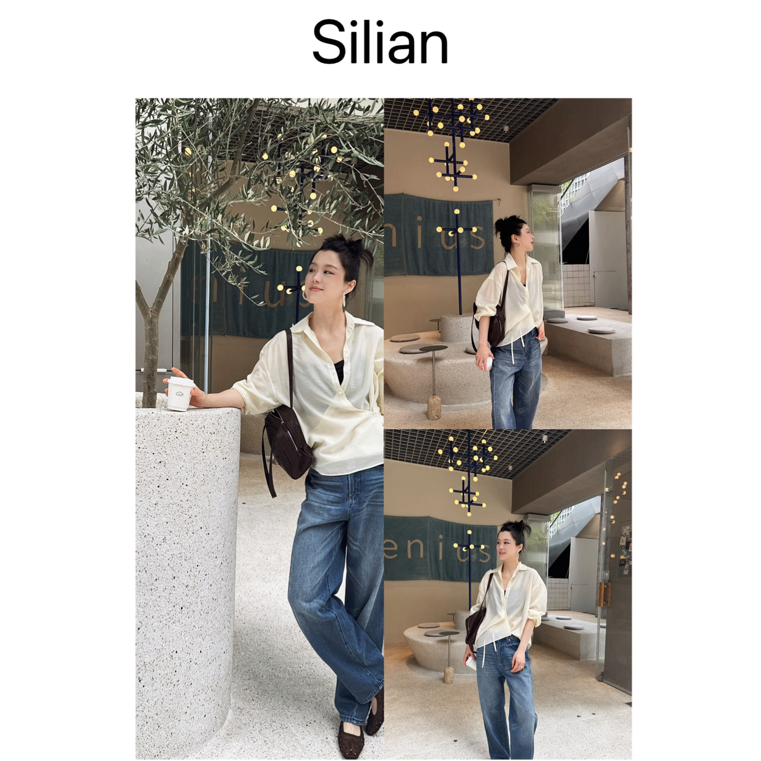 抗皱易打理进口干丝感面料｜雾面珠光｜直领旋褶垂坠多穿造型衬衫