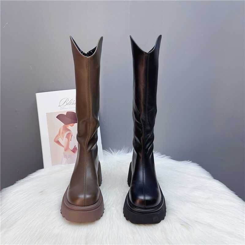 赵露拉德思同款骑士靴厚底增高