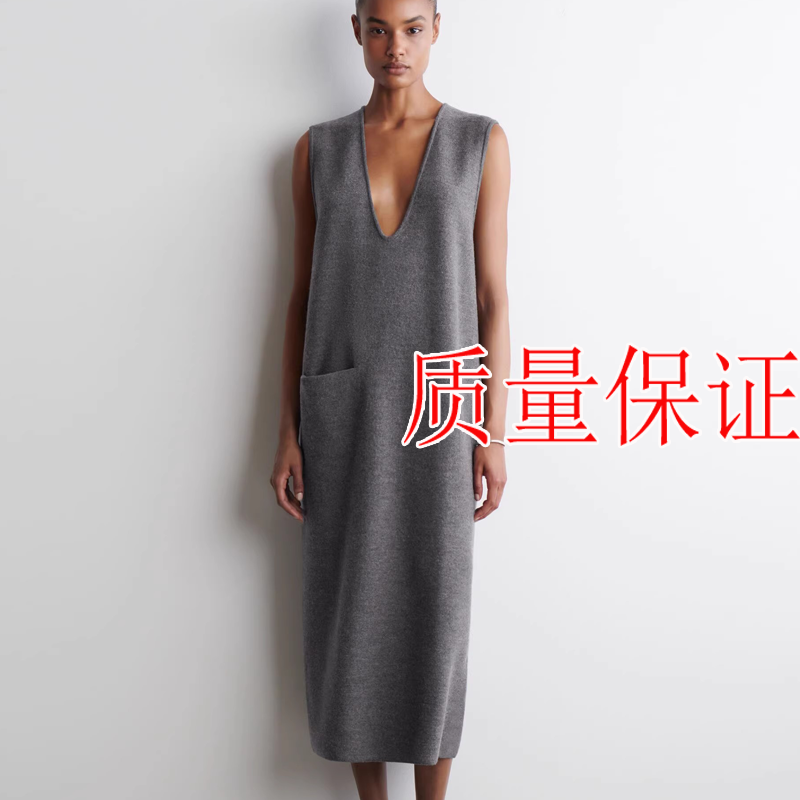 原~COS风~女装 标准版型美利奴羊毛无袖连衣裙2025秋季新品