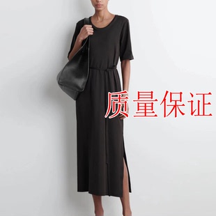 標(biāo)準(zhǔn)版 女裝 COS風(fēng) T恤連衣裙2025夏季 新品 型束帶中長款 原