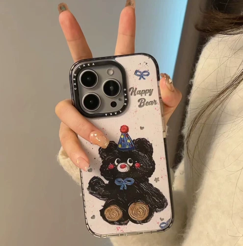 Apple, бежевый совместимый чехол для телефона, iPhone 14, iPhone14 Pro, лента, беззвучный iPhone12 Pro, изысканный стиль, широкая цветовая палитра, с медвежатами, iphone, 15promax, 13promax