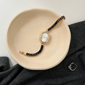 NAIDU黑钻精致小巧链条指针式 方椭圆手表女款 皓石极简风高级腕表