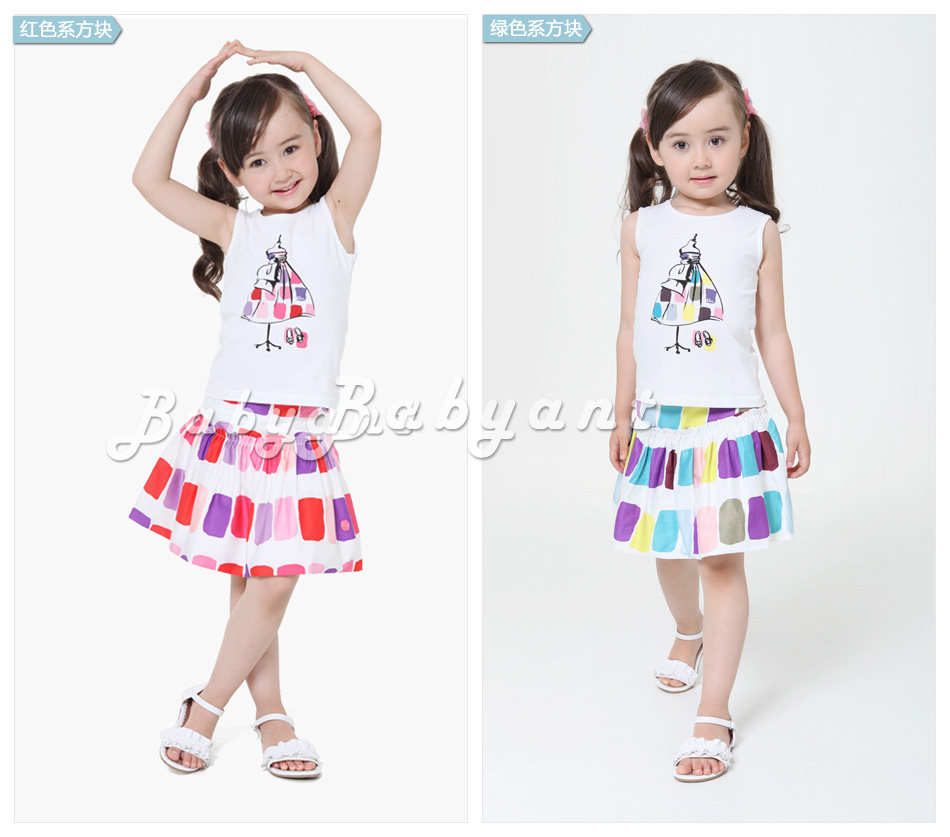 一折！高端童装夏季新款女童背心中大童纯棉印花圆领无袖T恤衫,童装/婴儿装/亲子装,背心吊带,淘宝优惠券,粉丝福利购,淘宝优惠卷