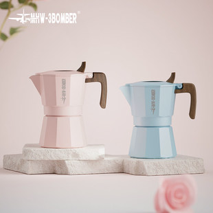 轰炸机MHW双阀摩卡壶意式浓缩手动煮咖啡壶电陶炉家用户外比乐蒂