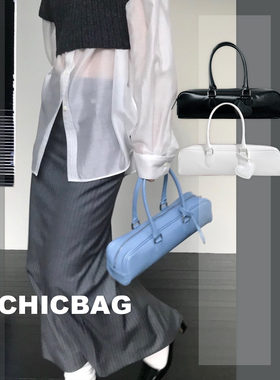 韩国小众设计长法棍包ins新款时尚百搭牛皮爱心配件腋下手提包女