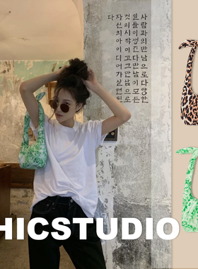 新品春夏savi宋妍霏同款蝴蝶结腋下包女时尚复古印花豹纹单肩手提