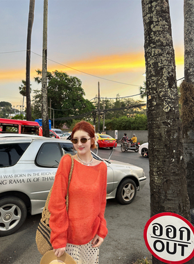 WANNANKE 迷迭花园 慵懒温暖马海毛软糯套头薄款针织衫