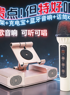 工厂直销三合一多功能新K歌蓝牙音响套装通用支架充电宝10000mAh