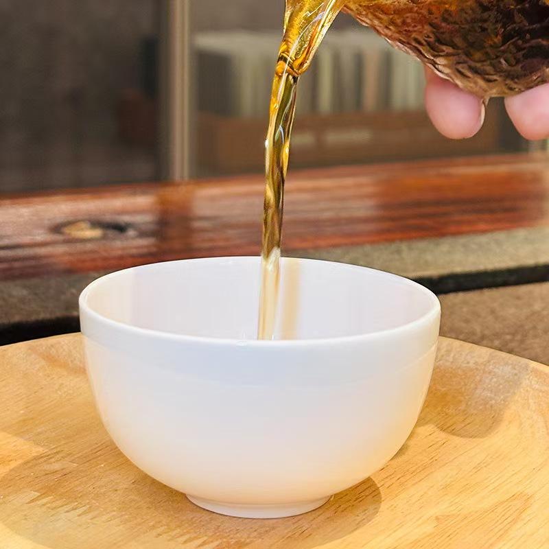 唐山骨瓷纯白茶杯品茗杯茶盏茶具主人杯简约单杯个人专用高档喝茶