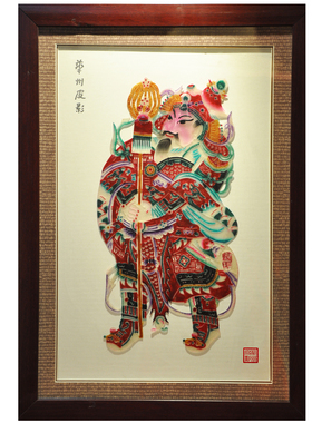 民间手工艺品陕西华县皮影装饰头茬摆件礼品福禄寿喜门神白蛇传