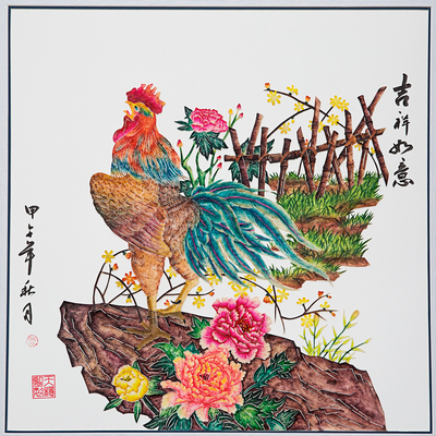 民间特色手工艺品陕西华州华县皮影图案吉祥福传统装饰摆件礼品