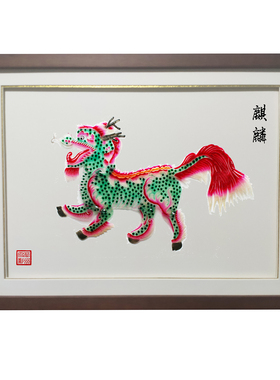 民间特色手工艺品陕西华州华县皮影装饰摆件动物祝福装饰山海经兽