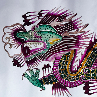 陕西华县皮影华州飞龙在天装饰画镇宅礼物牛皮非遗手工乔迁三节龙