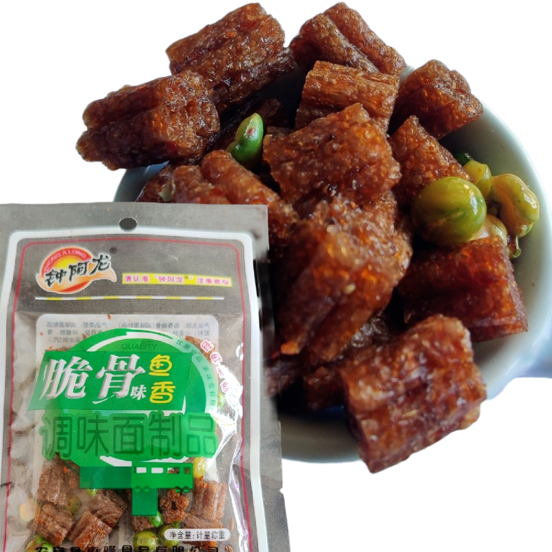 脆骨鱼香味辣条 吉林农安特产90后童年怀旧面筋带青豆香辣味即食