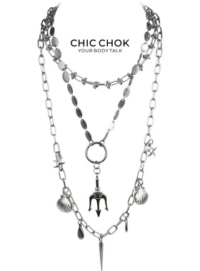 CHICCHOK刃海拾贝多层叠戴项链