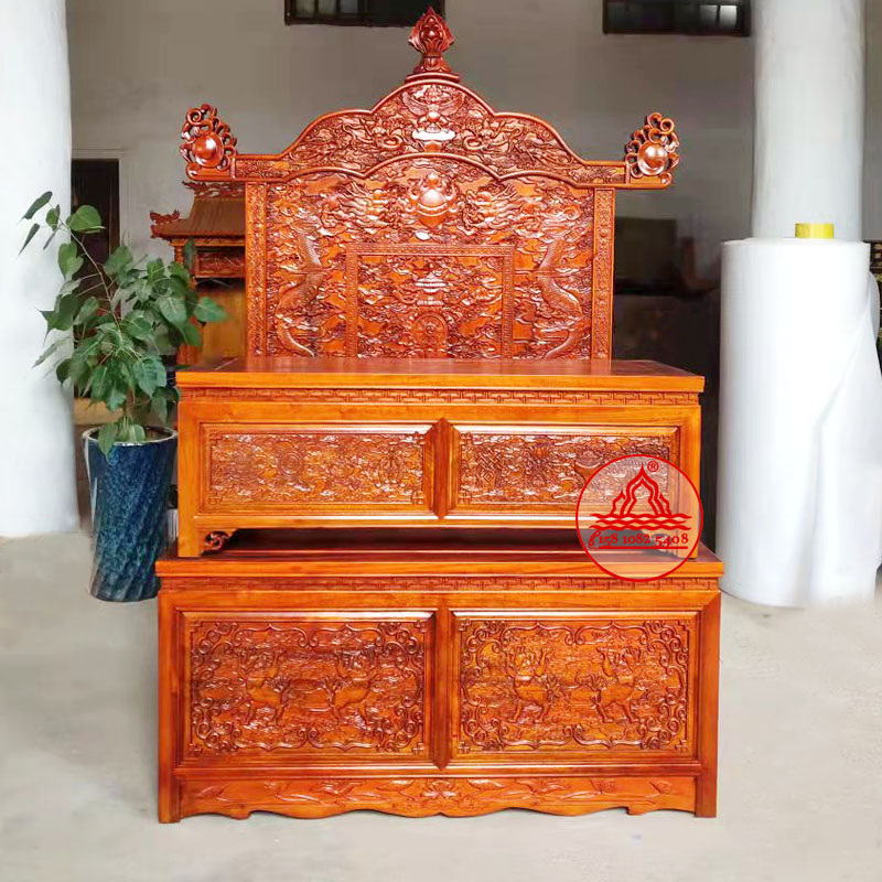 宝艺恒河法座上师椅实木讲经桌