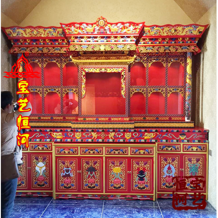 彩绘佛台宝艺恒河藏式佛龛