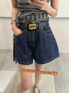 女a字显瘦热裤 高腰显瘦直筒牛仔阔腿短裤 MV.AOAO 夏新款 JEANS0833